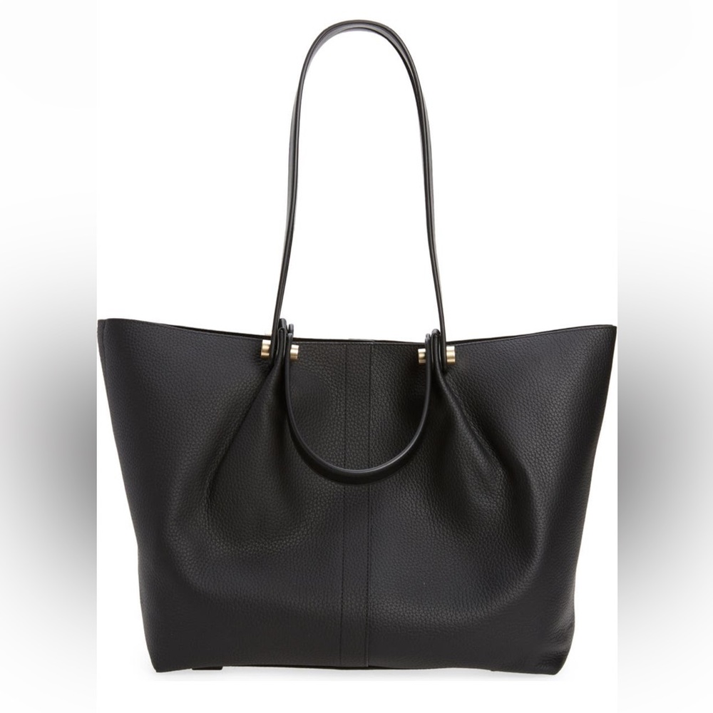 NWOT AllSaints Allington Leather Tote - Black pebble leather